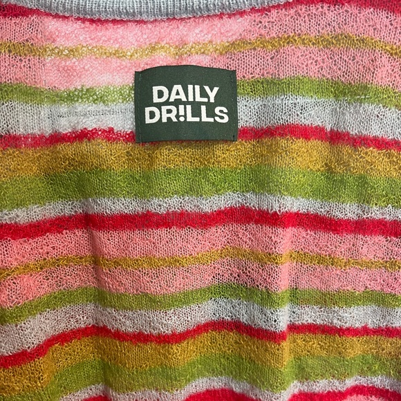 DAILY DRILLS 2022 HOLIDAY STRIPED SWEATER IN BON BON - Picture 3 of 4